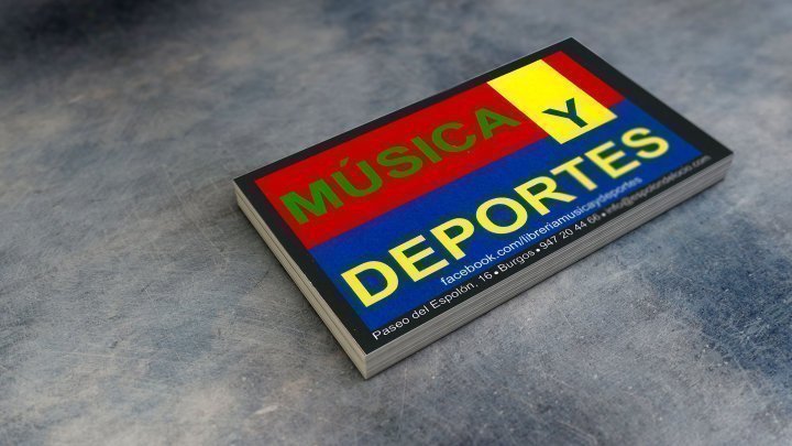 Tarjeta de la librería Música y Deportes