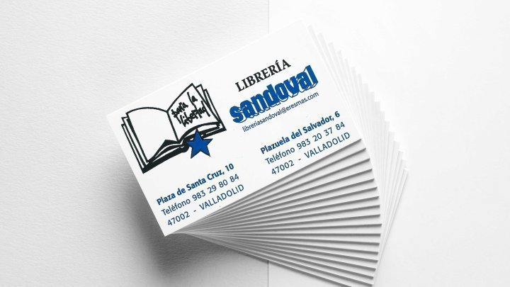 Tarjetas de la librería Sandoval